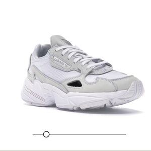 Adidas falcon sneakers triple white